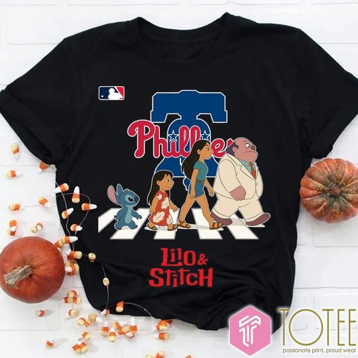 Lilo And Stitch Abbey Road Philadelphia Phillies Baseball T-shirt