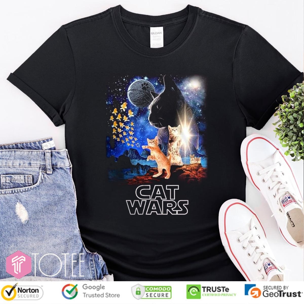 Humor Cat Wars Parody Star Wars Poster T-shirt