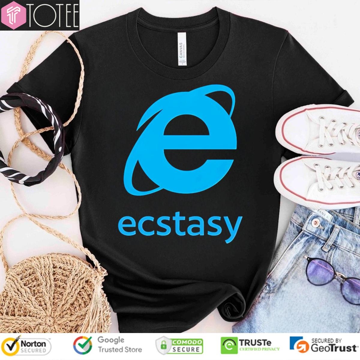 Ecstasy Internet Explorer Web Browser Microsoft T-shirt