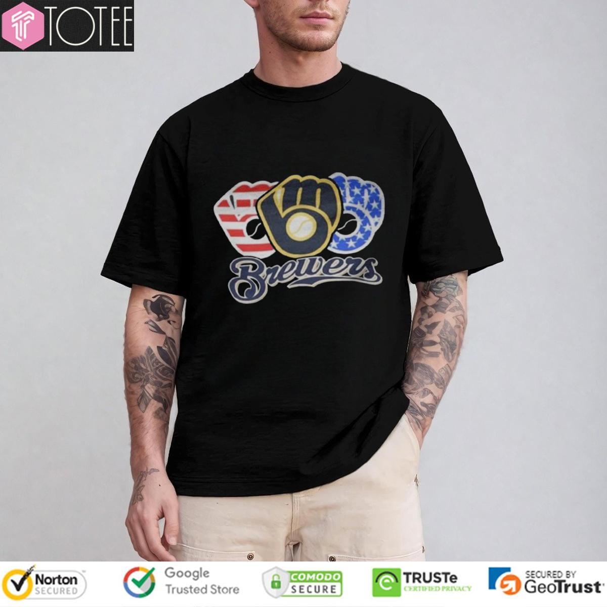 Red White And Blue Milwaukee Brewers 4Th Of July T-shirt