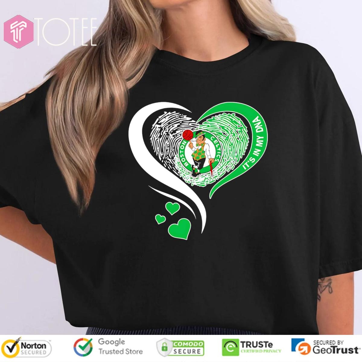 Its In My Dna Boston Celtics Nba Basketball Heart T-shirt