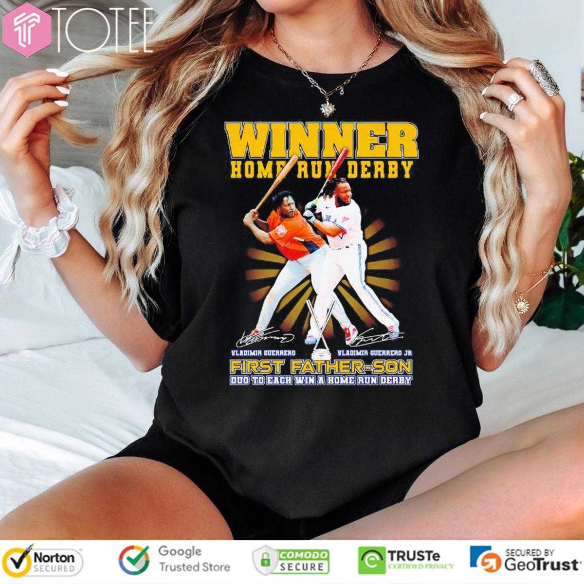 Vladimir Guerrero Father-Son Winner Home Run Derby Signatures T-shirt