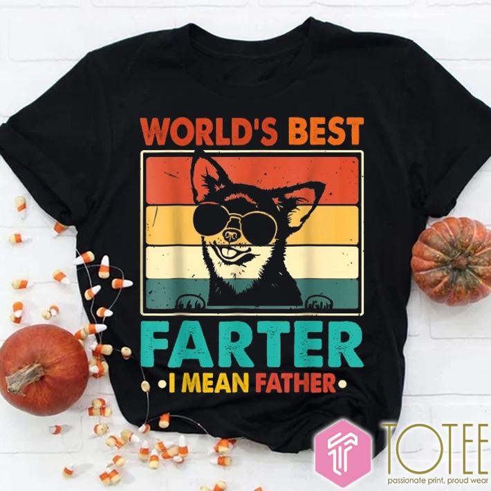 Worlds Best Farter I Mean Father Chihuahua Dog Fathers Day Vintage T-shirt
