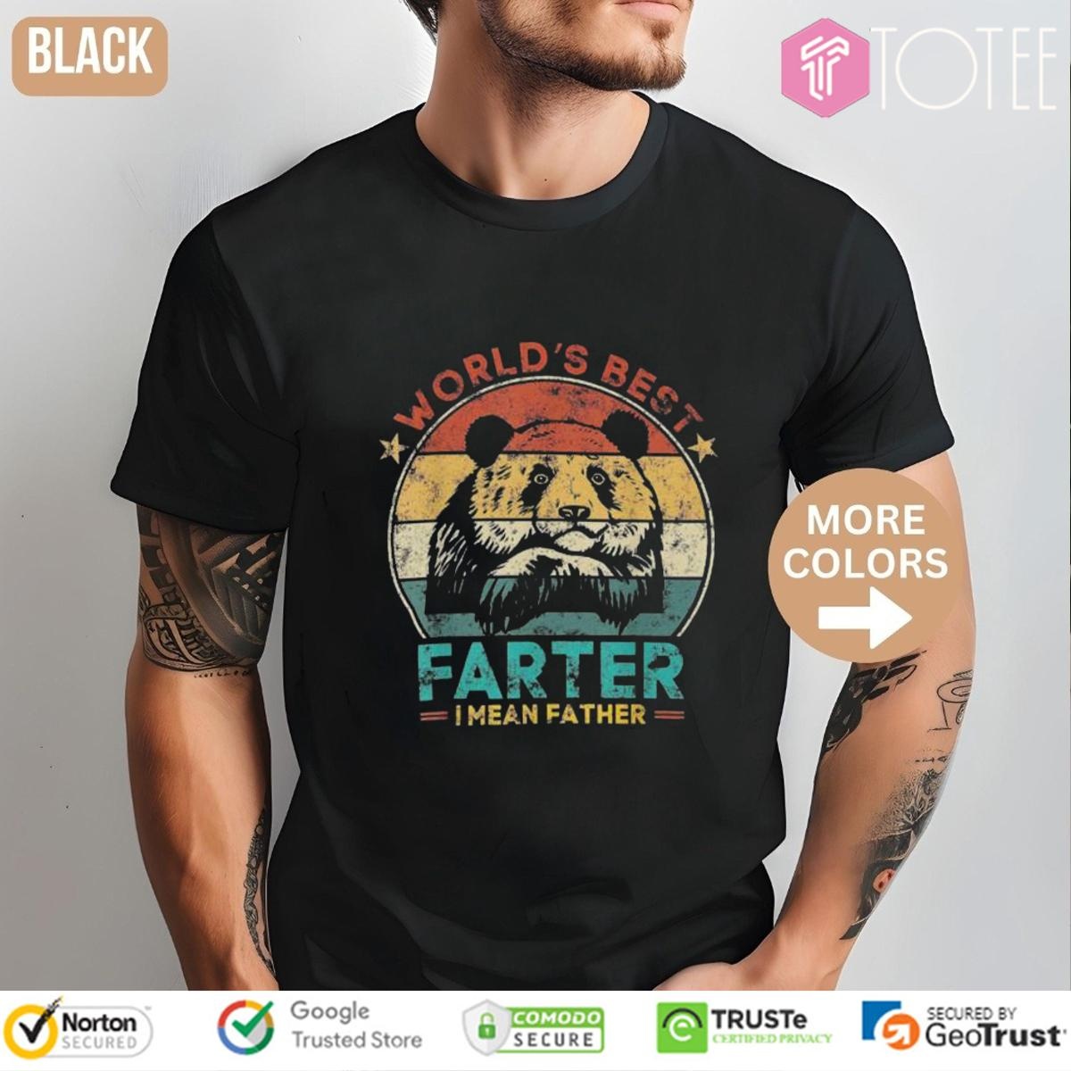 Worlds Best Farter I Mean Father Panda Bear Fathers Day Vintage T-shirt