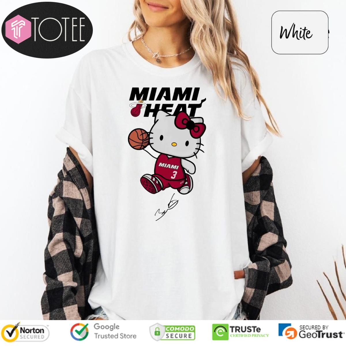 Miami Heat Dwyane Wade Hello Kitty Signature T-shirt