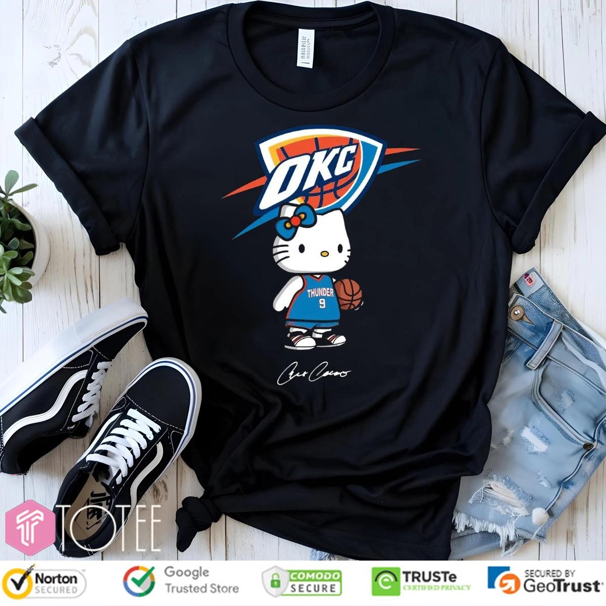 Oklahoma City Thunder Alex Caruso Hello Kitty Signature T-shirt