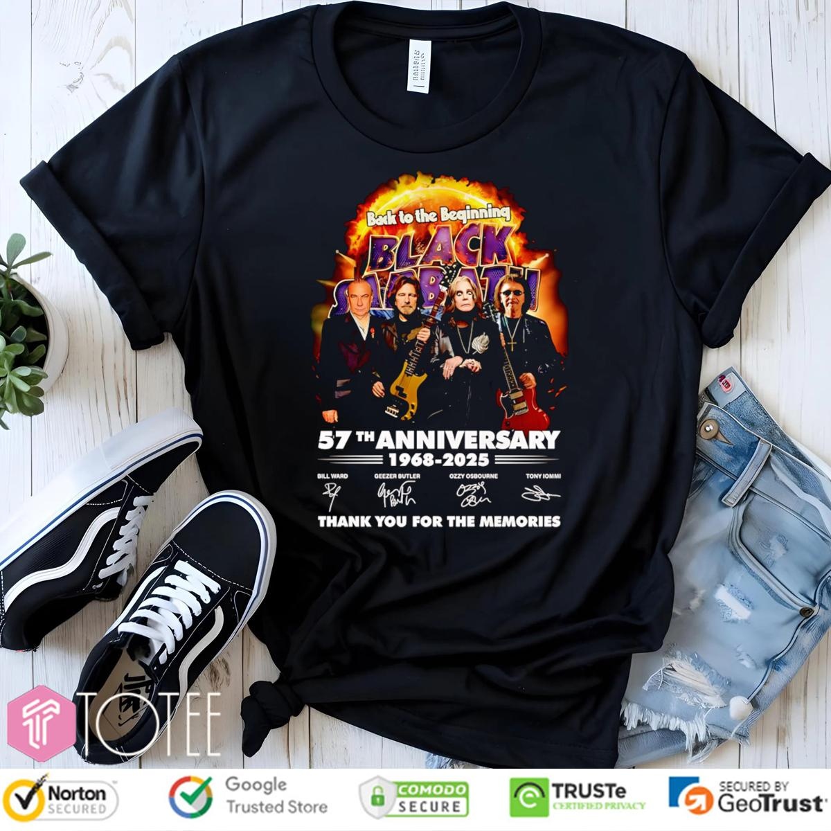 Back To The Beginning Black Sabbath 57Th Anniversary 1968-2025 Signatures T-shirt