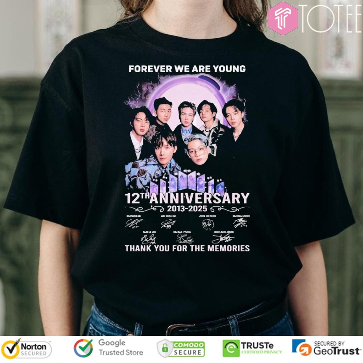 Bts Forever We Are Young 12Th Anniversary 2013-2025 Signatures T-shirt