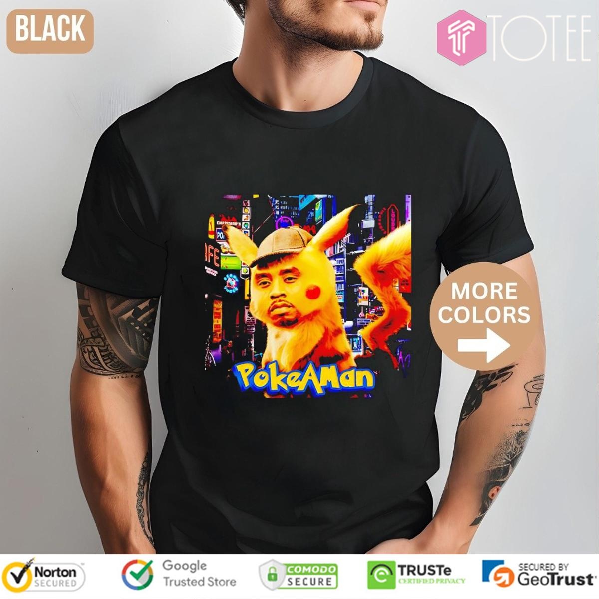 Pokeaman Parody Sean Combs Pikachu Pokemon T-shirt