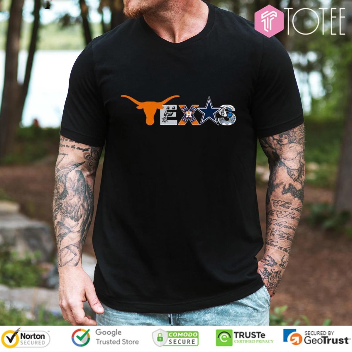 Texas Sports Teams Longhorns Cowboys Astros Mavericks Spurs T-shirt