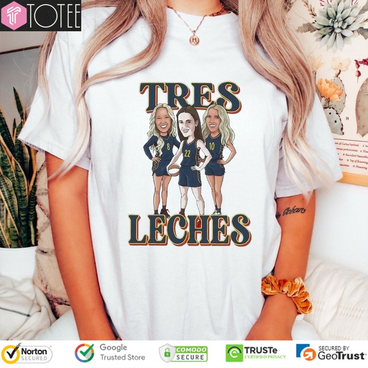 Wnba Tres Leches Caitlin Clark Lexie Hull Sophie Cunningham Ver Cartoon T-shirt