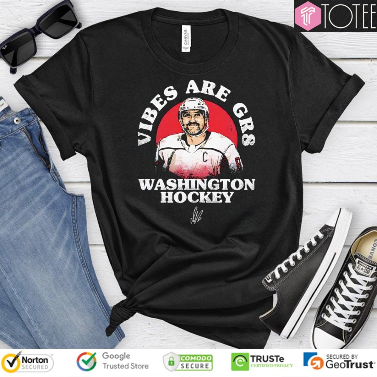 Alex Ovechkin 895 Vibes Are Gr8 Washington Capitals Hockey Signature T-shirt
