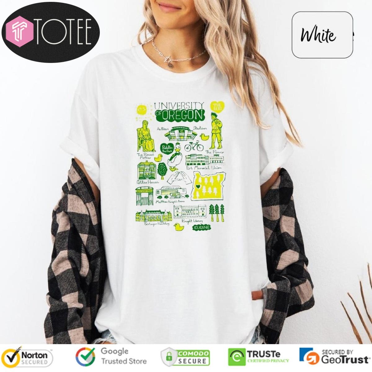 University Of Oregon Ducks Art Illustration T-shirt