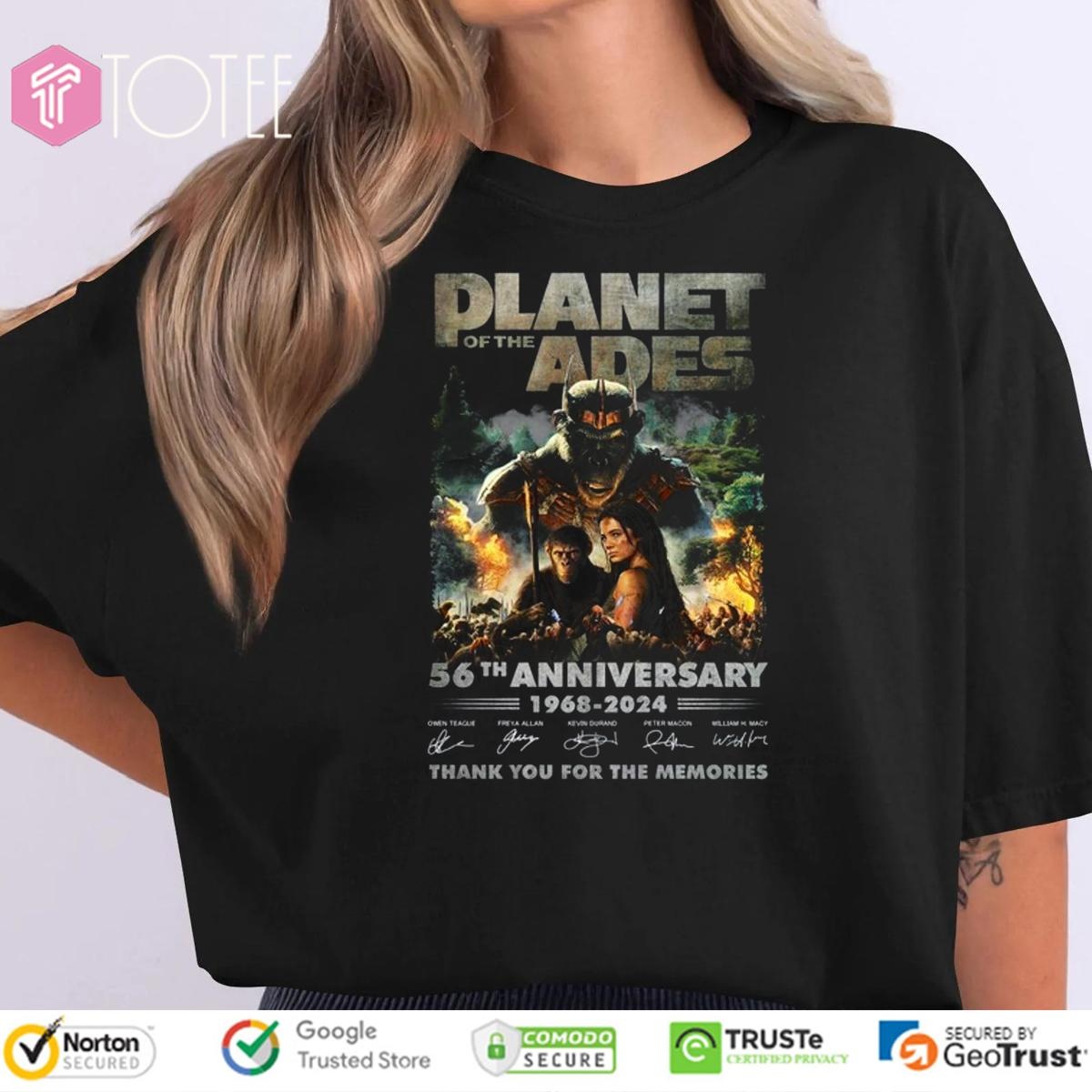 56Th Anniversary 1968-2024 Planet Of The Apes Signatures T-shirt