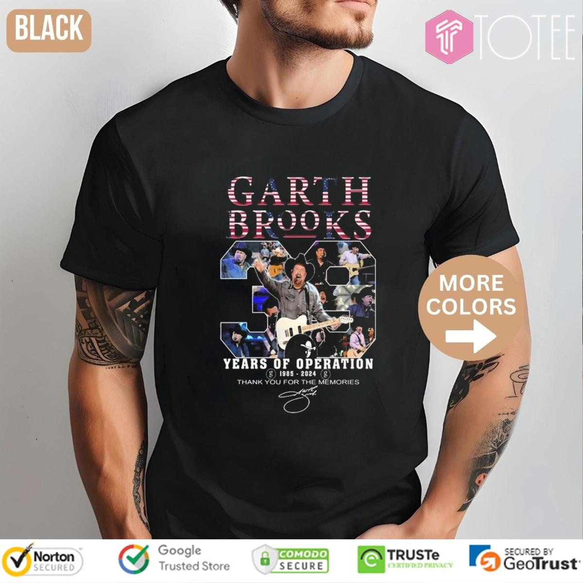 Garth Brooks 39 Years Of Operation 1985-2024 Signature T-shirt