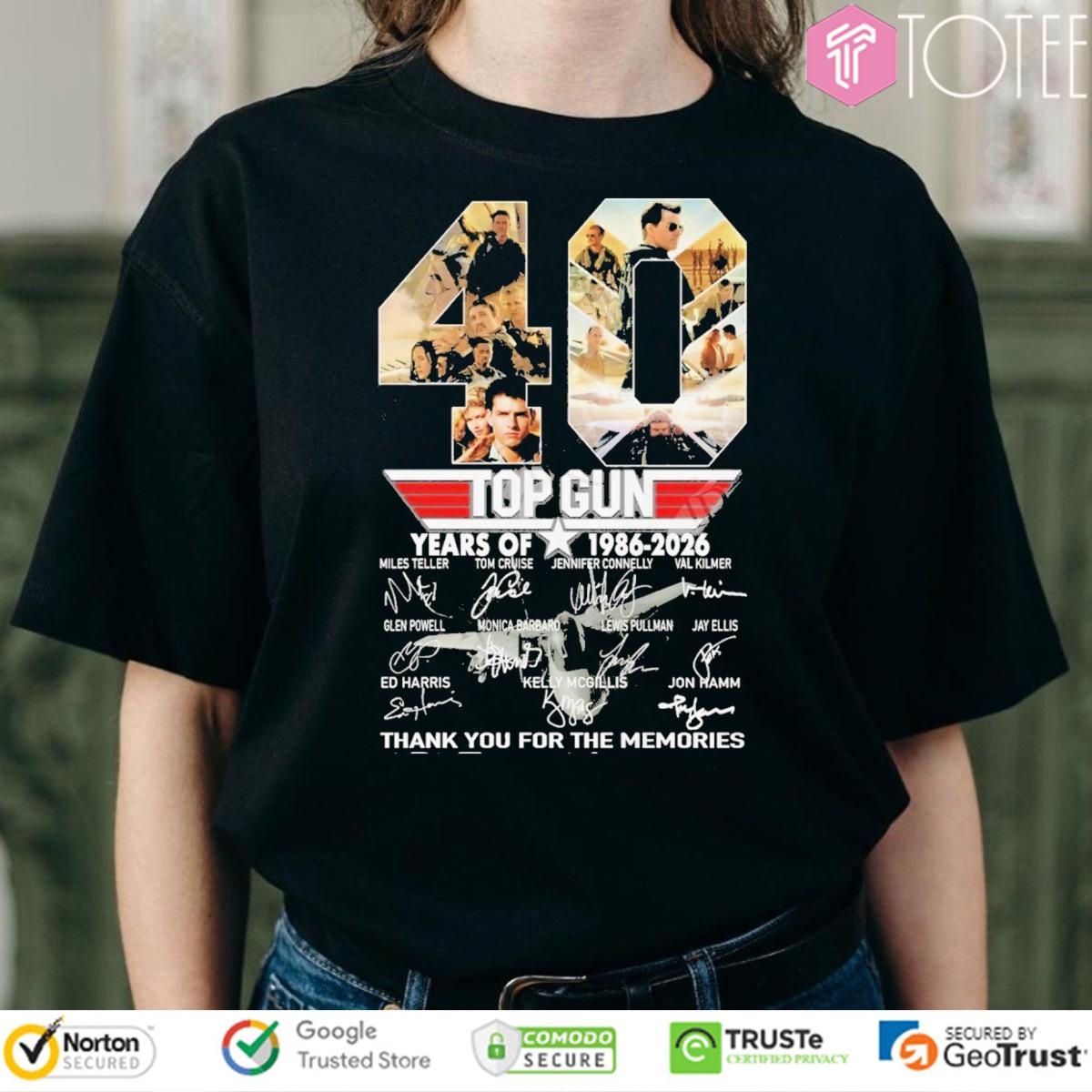 40 Years Of 1986-2026 Top Gun Signatures T-shirt