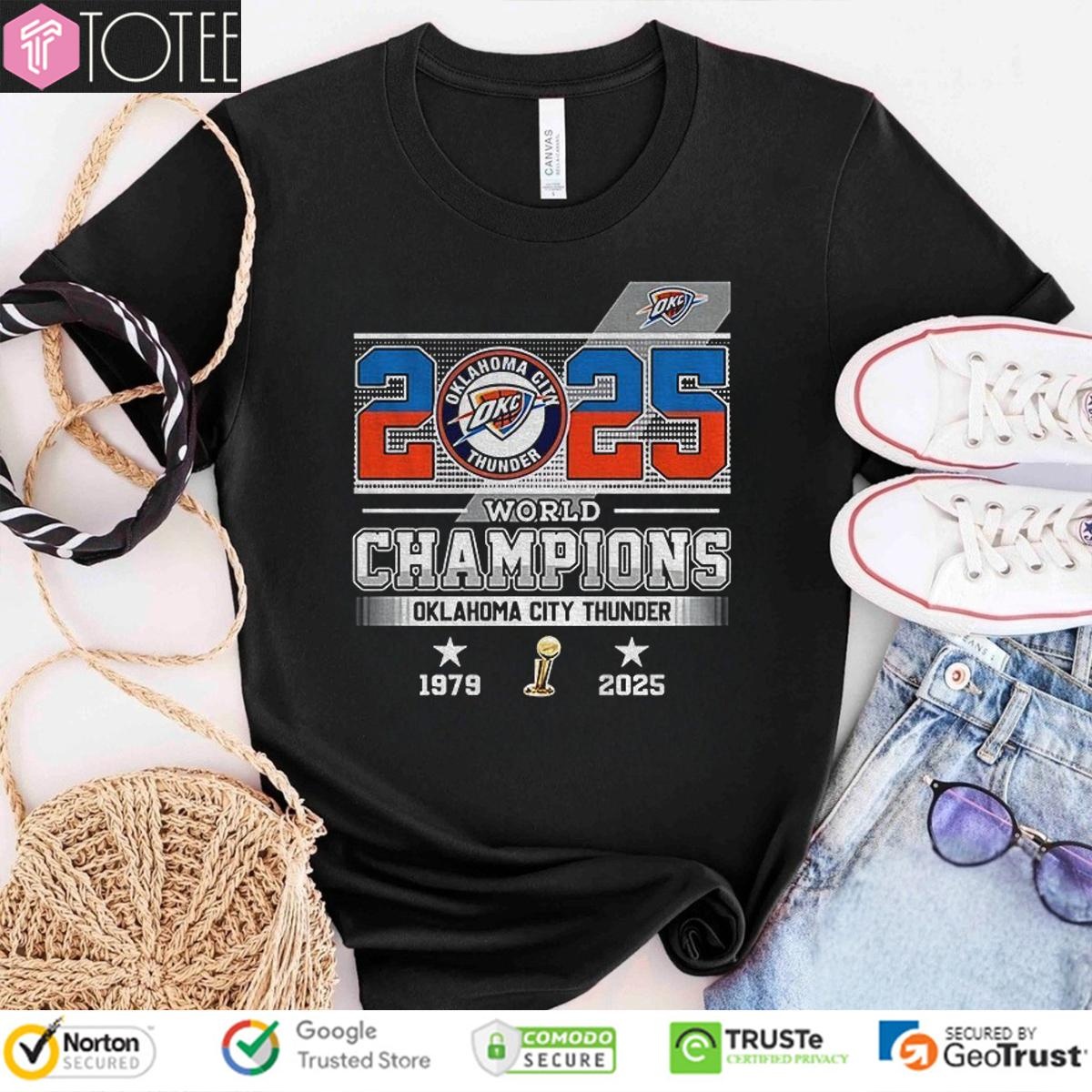 Okc Thunder Nba Basketball 2025 World Champions Logo T-shirt