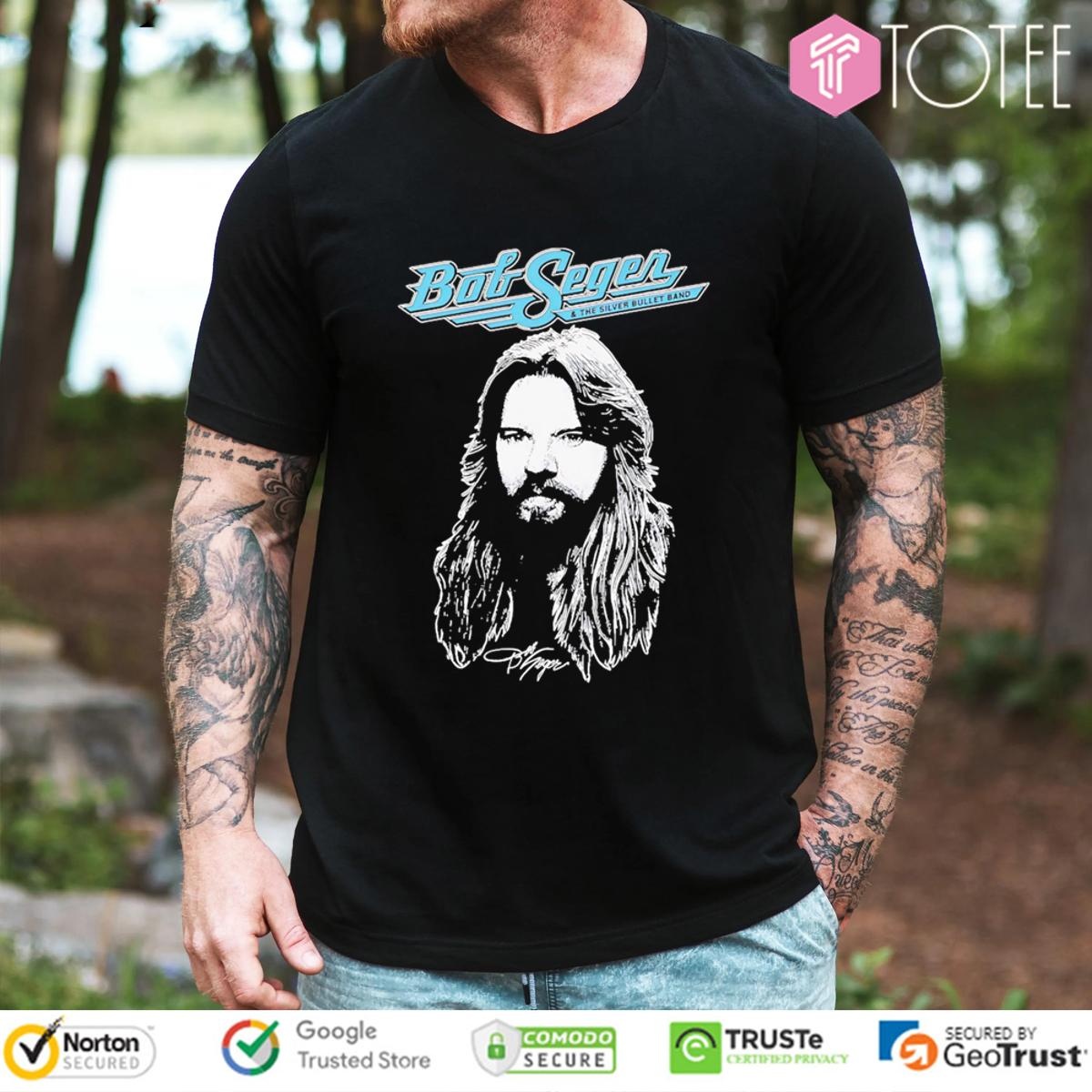 Big Head Bob Seger And The Silver Bullet Band Signature T-shirt