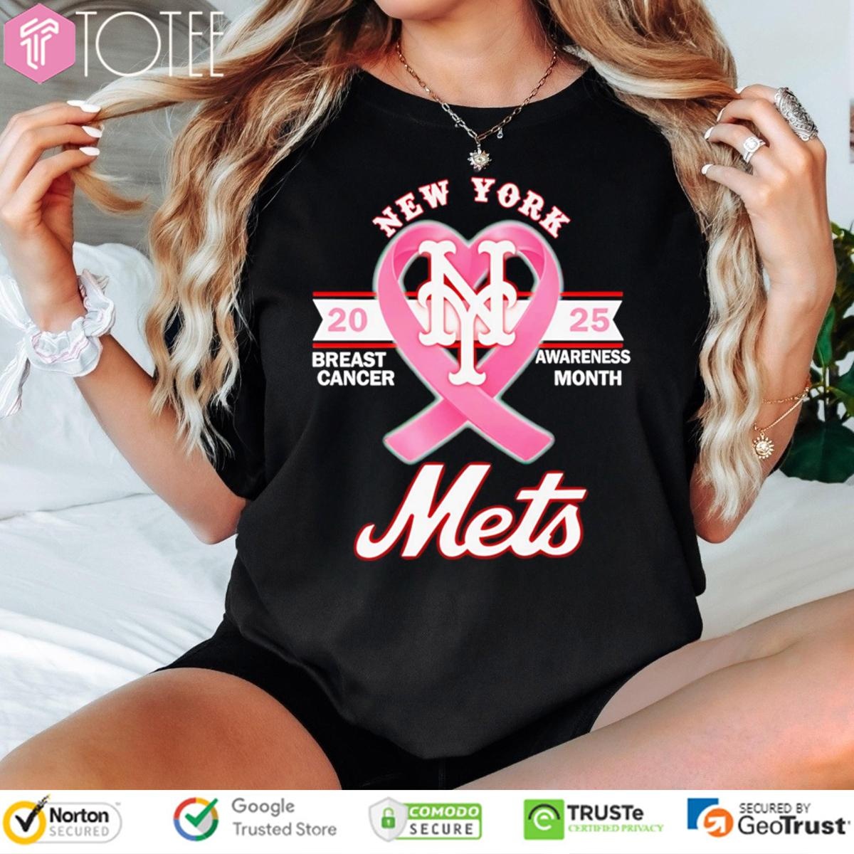 2025 Breast Cancer Awareness Month New York Mets Baseball T-shirt
