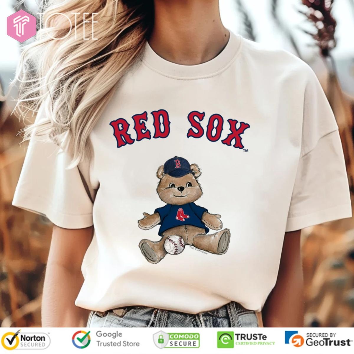 Tiny Turnip Teddy Bear X Boston Red Sox Baseball T-shirt