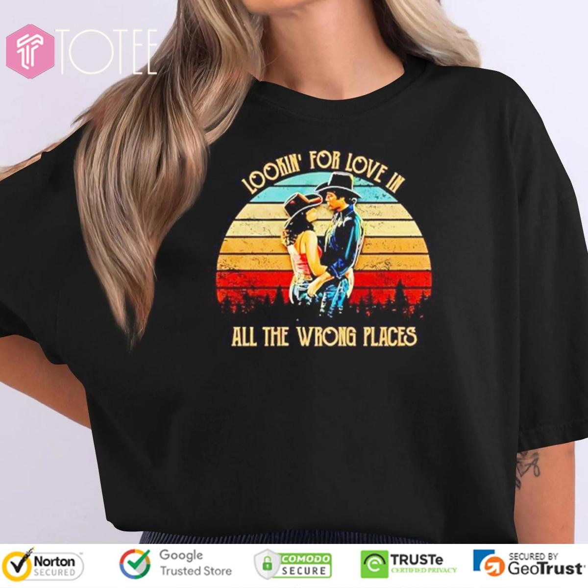 Bud & Sissy Urban Cowboy Looking For Love In All The Wrong Places Vintage T-shirt