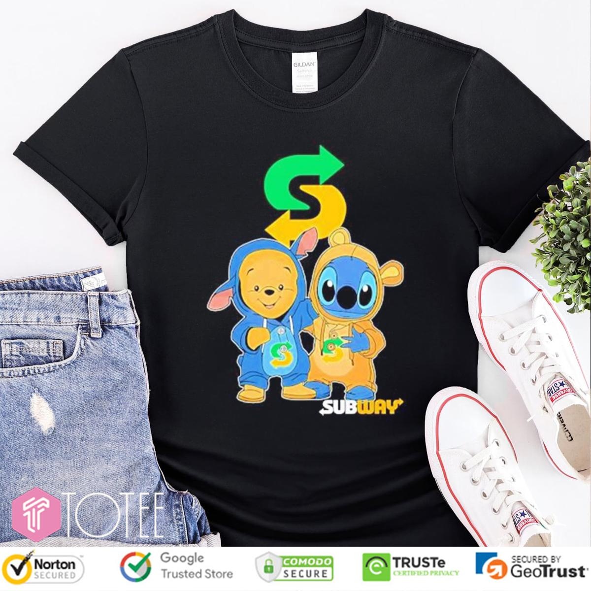 Subway Pooh And Stitch T-shirt