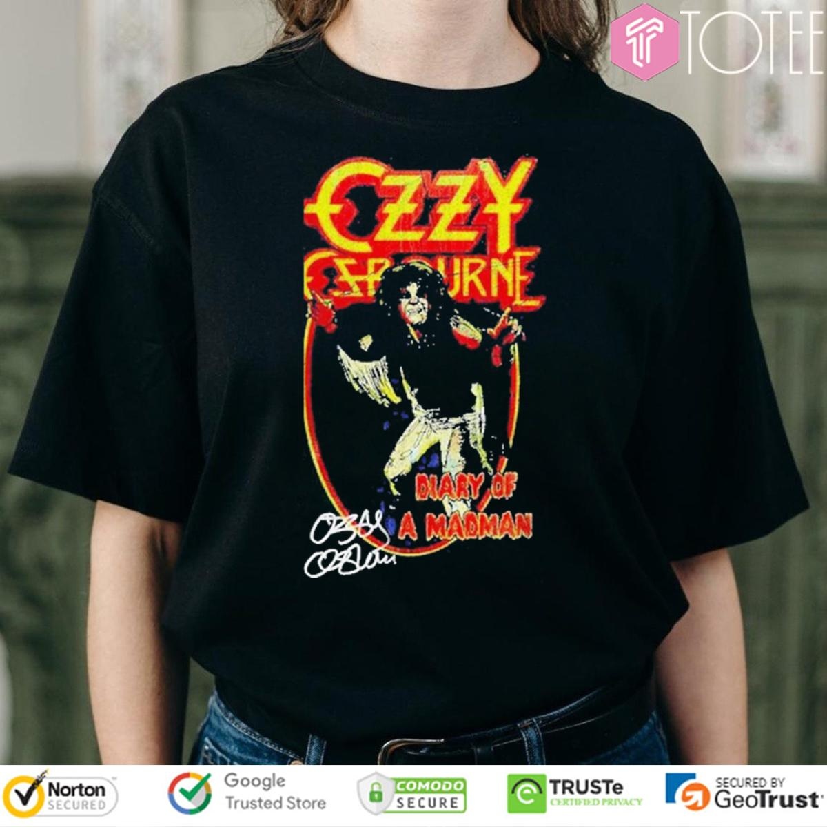 Ozzy Osbourne Diary Of A Madman Album Vintage Signature T-shirt